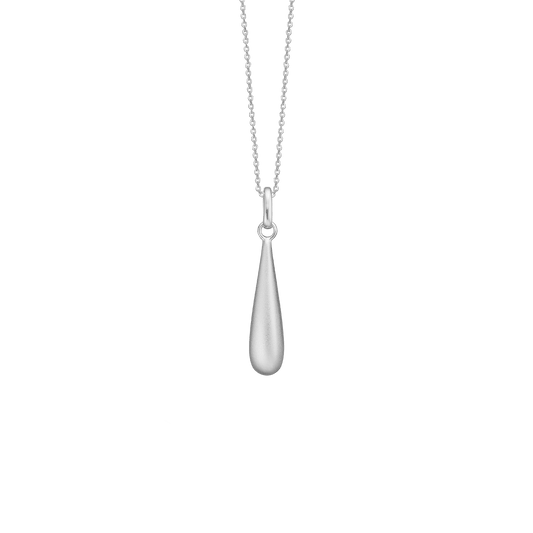 Halskæde, Drop sandblast, sølv 45cm