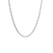 Halskæde Facet bønne, 42+3cm, sølv
