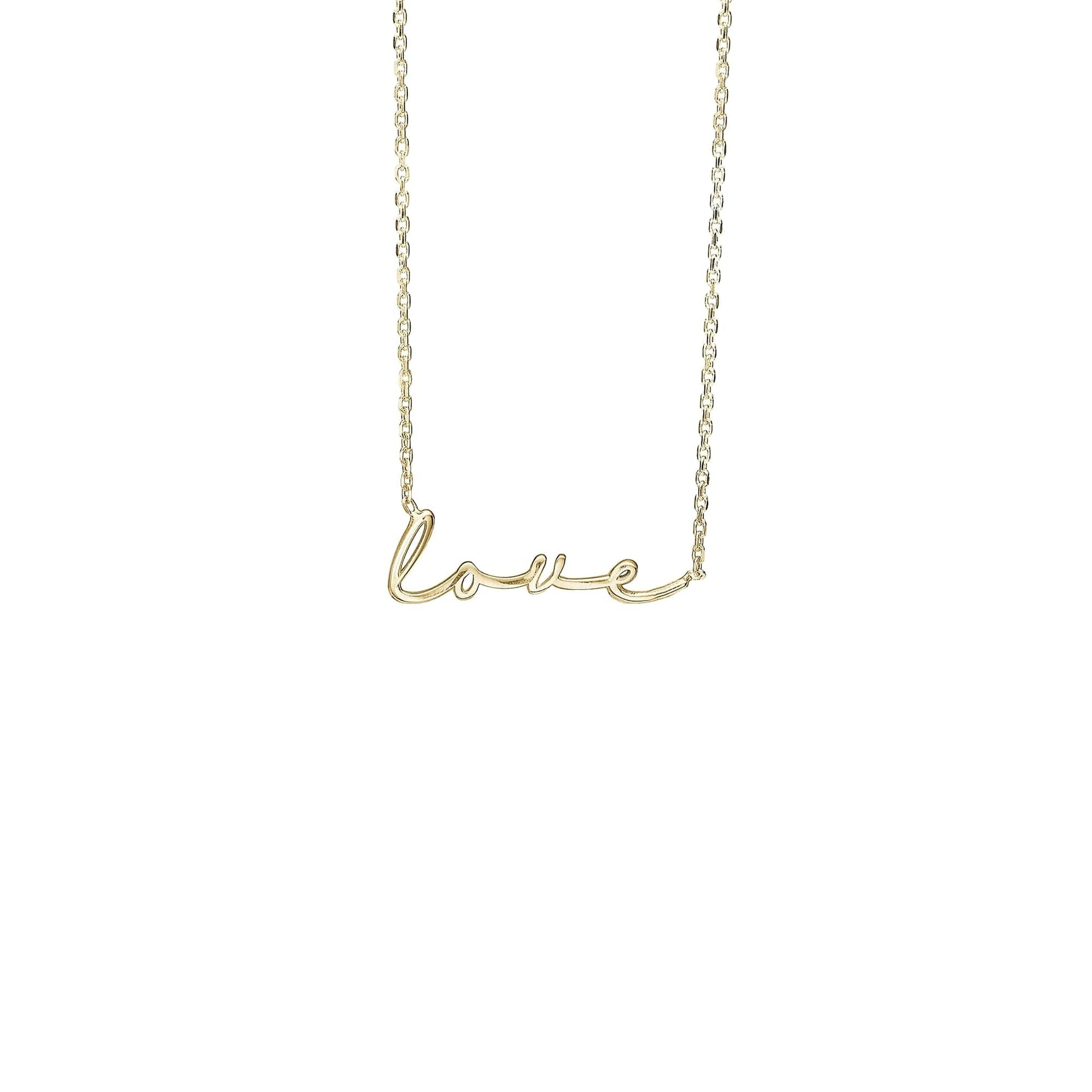 Halskæde, forgyldt sølv, Love 45 cm - Urma.dk
