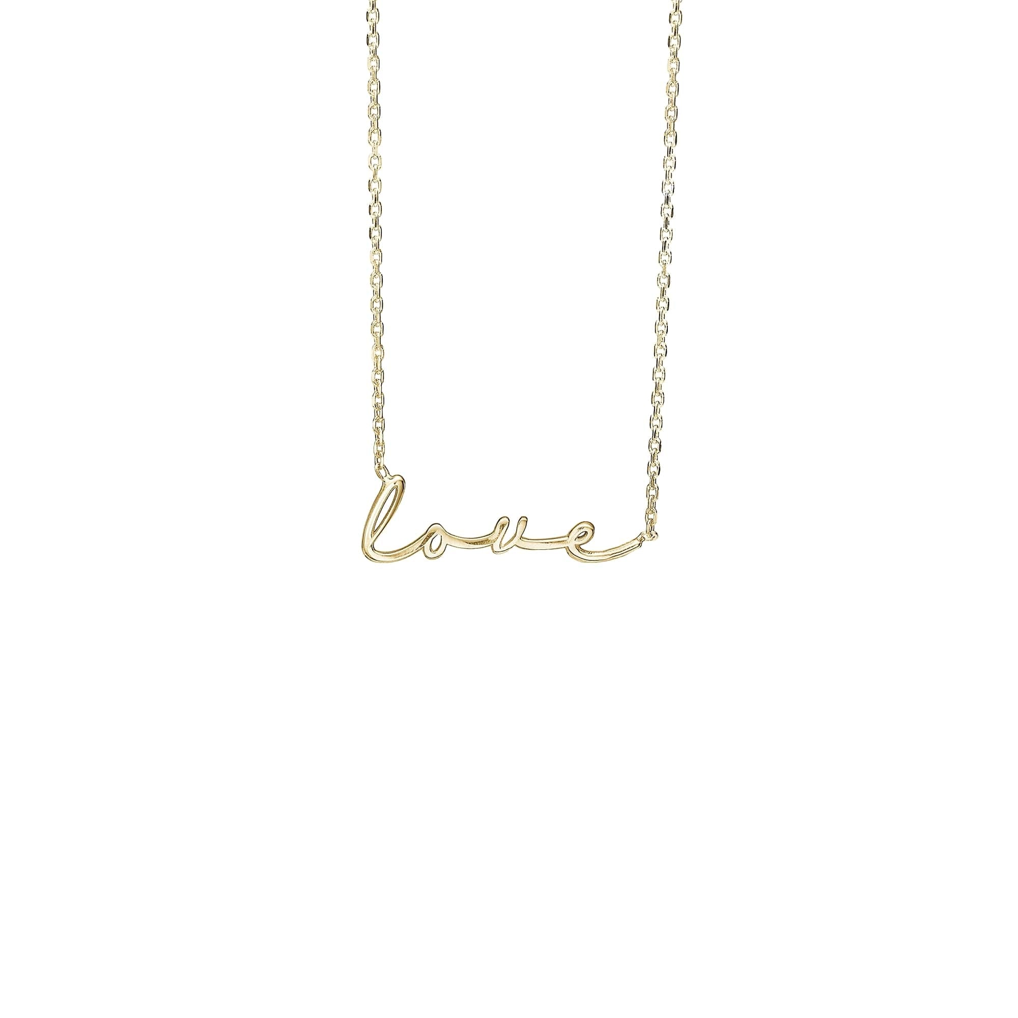 Halskæde, forgyldt sølv, Love 45 cm - Urma.dk