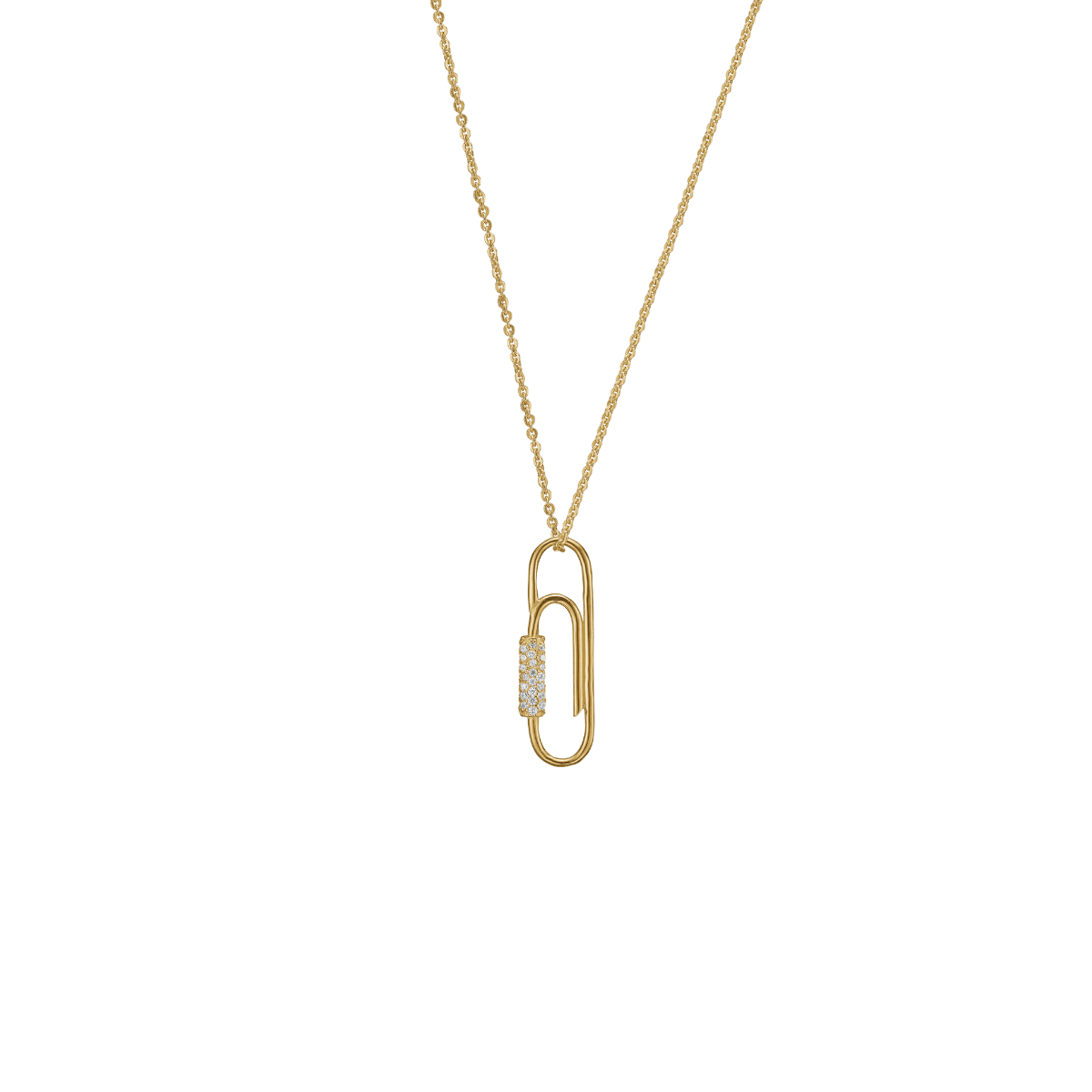Halskæde forgyldt sølv, Paper clip - Urma.dk
