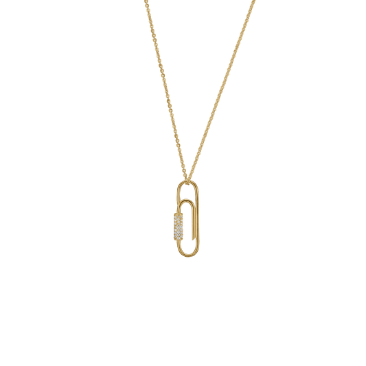 Halskæde forgyldt sølv, Paper clip - Urma.dk