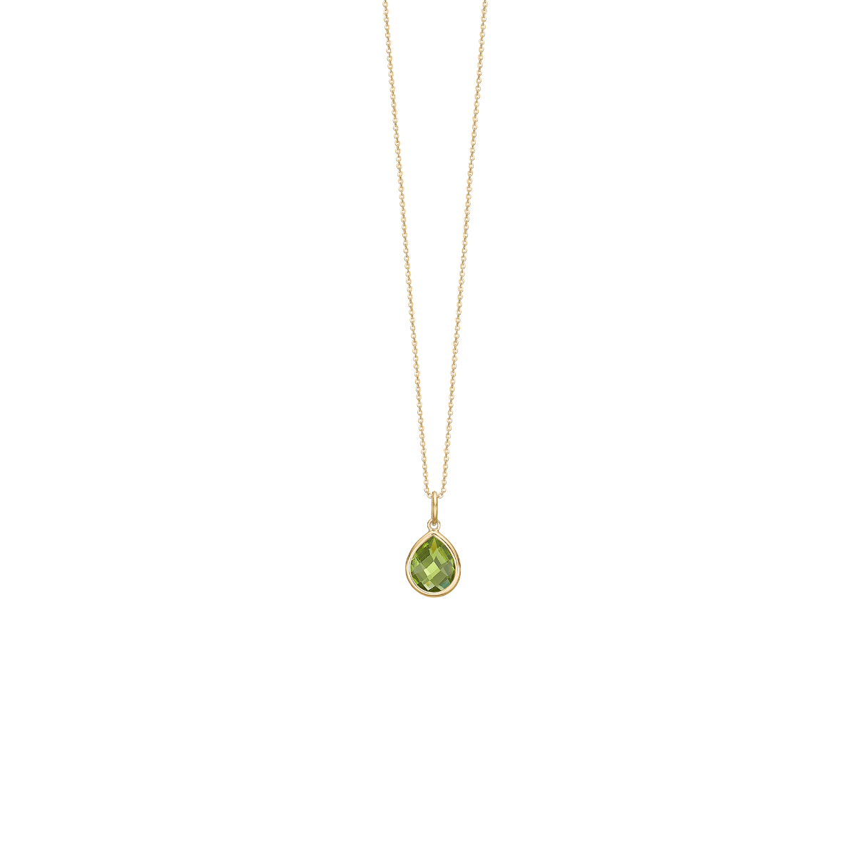 Halskæde, Grøn dråbe, forg - Urma.dk