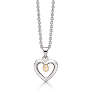 Halskæde i sølv med hjerte vedhæng - Urma.dk