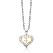 Halskæde i sølv med hjerte vedhæng - Urma.dk