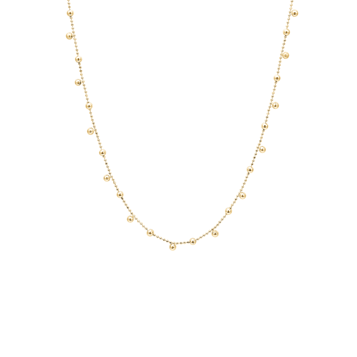 Halskæde Kugler, forg, 40+5 cm - Urma.dk