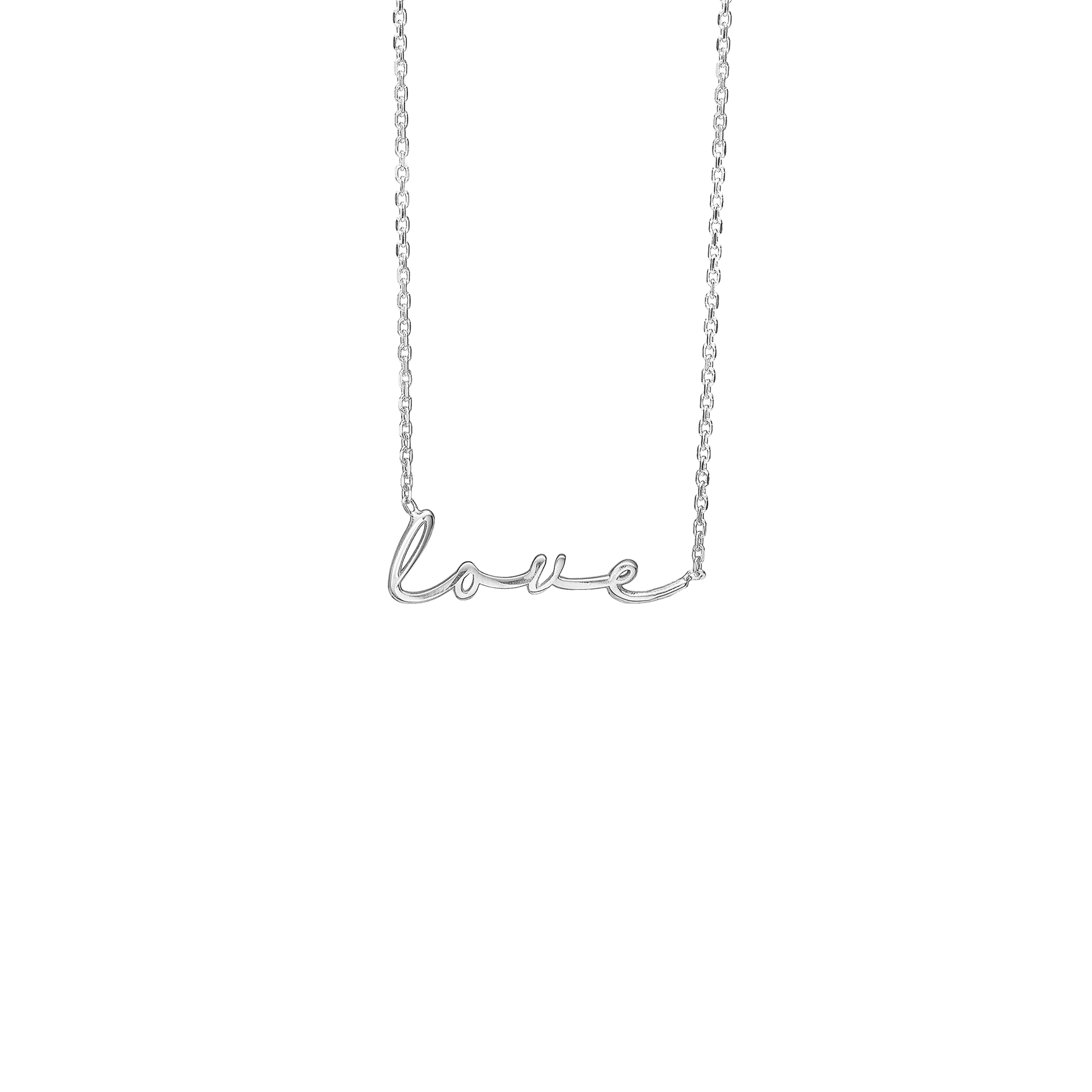 Halskæde, Love, sølv, 45 cm
