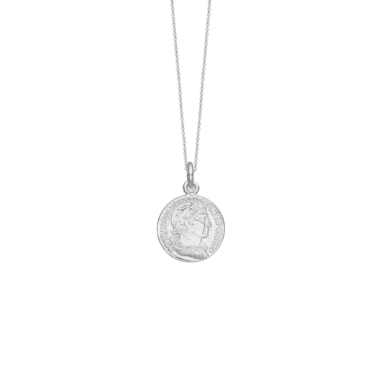 Halskæde, Lucky Coin, sølv, 45 cm