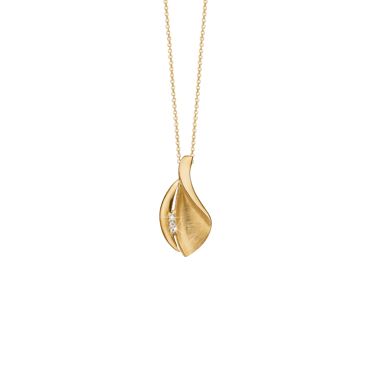 Halskæde m/cz, forg sølv - Urma.dk