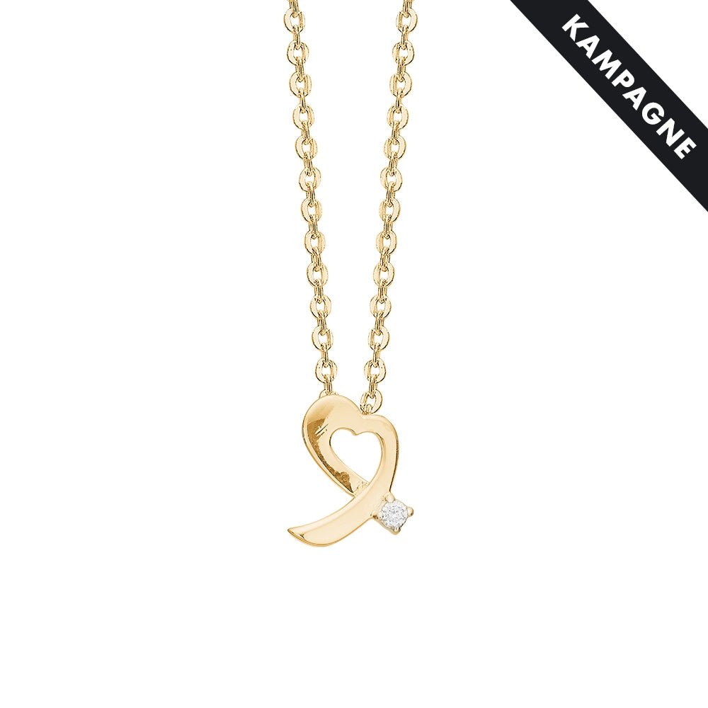 Halskæde med 8 karat hjerte vedhæng - Urma.dk