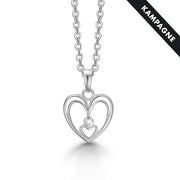 Halskæde med 8 karat hjerte vedhæng i hvidguld - Urma.dk