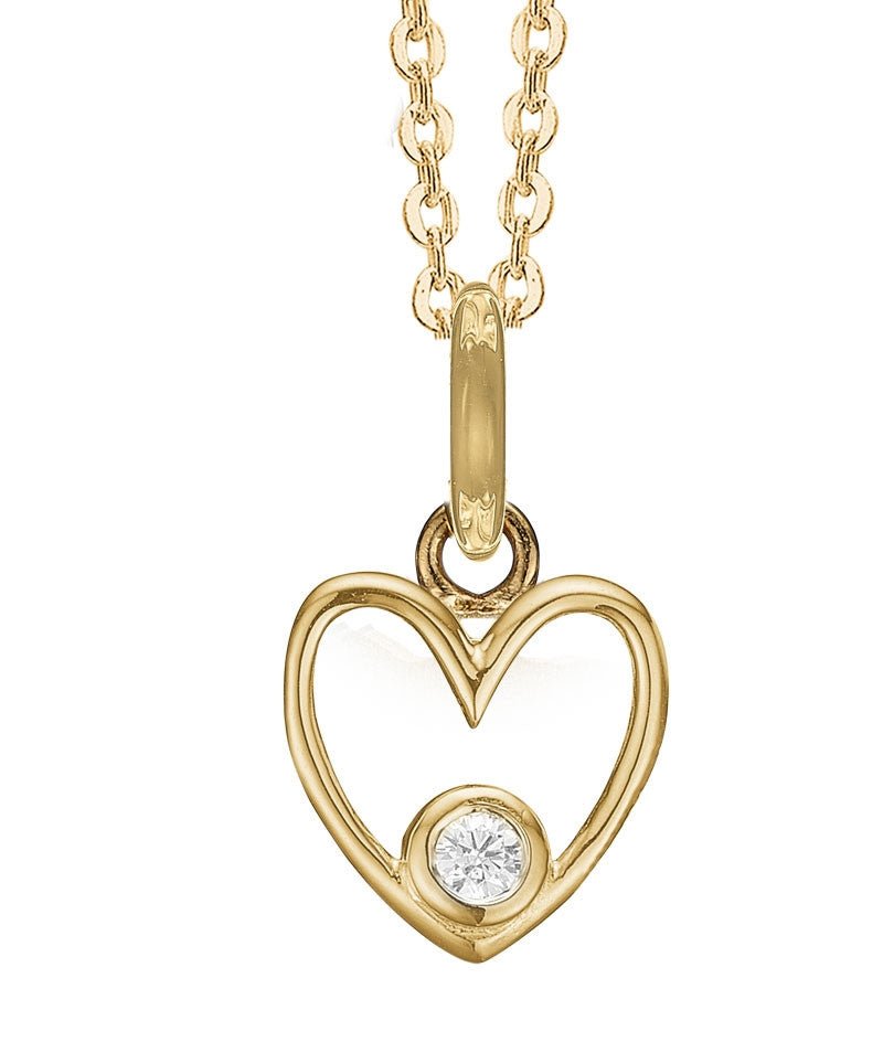 Halskæde med 8 kt hjerte vedhæng - Urma.dk