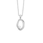 Halskæde m/ferskvandsperle, 20x17mm, 46c