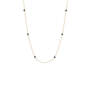 Halskæde, sort Onyx/grøn amazonite, forg