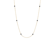 Halskæde, sort Onyx/grøn amazonite, forg - Urma.dk