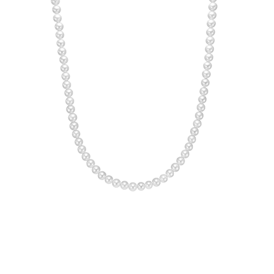 Halsklæde, ferskvandsperler, sølv 45 cm