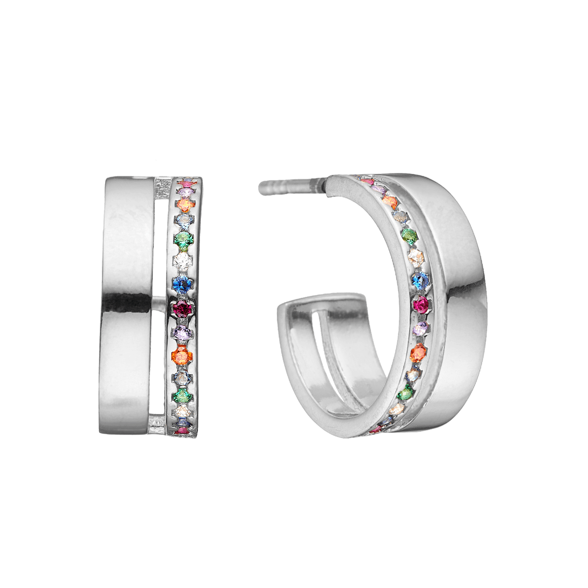 Halvcreol kulørte CZ 16mm, sølv - Urma.dk