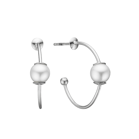 Halvcreol m/ferskvandsperle, 23mm sølv