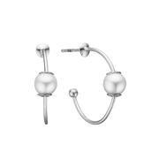 Halvcreol m/ferskvandsperle, 23mm sølv - Urma.dk