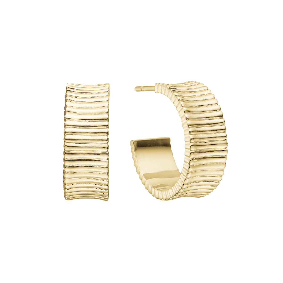 Halvcreol, Riller, sølv, 18mm, forg sølv - Urma.dk