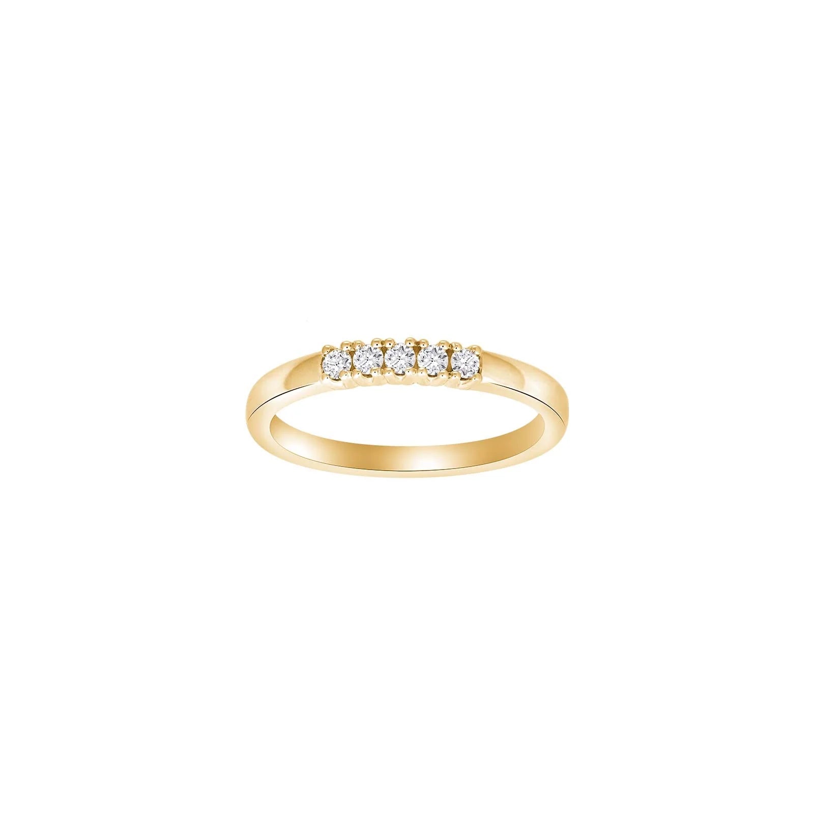 HEART 14kt. guldring m/dia. 5 x 0.03ct W/SI - Urma.dk