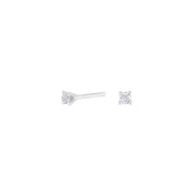HEART 14kt. hvidguldsørestikker m/dia. 0.10ct W/SI - Urma.dk