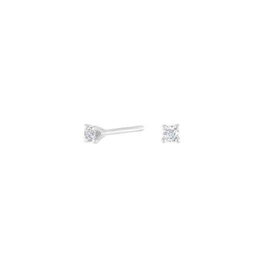 HEART 14kt. hvidguldsørestikker m/dia. 0.10ct W/SI - Urma.dk