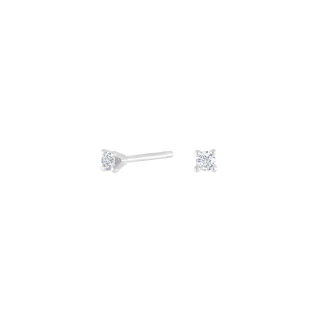 HEART 14kt. hvidguldsørestikker m/dia. 0.10ct W/SI - Urma.dk