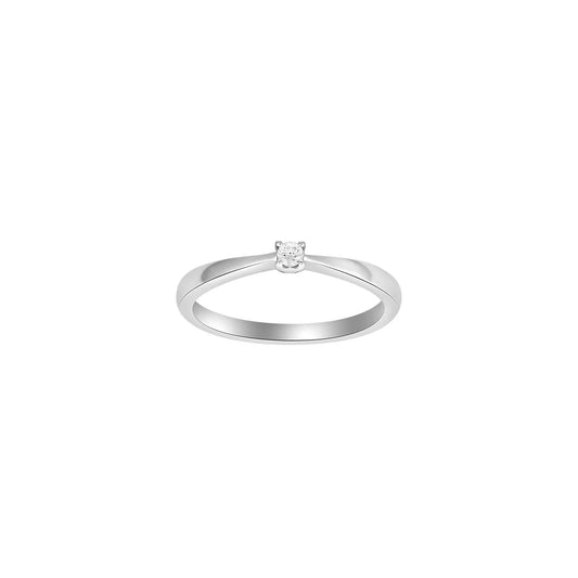 HEART 14kt. hvidguldsring m/dia. 0.05ct W/SI - Urma.dk