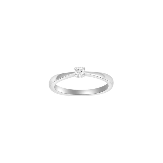 HEART 14kt. hvidguldsring m/dia. 0.10ct W/SI - Urma.dk