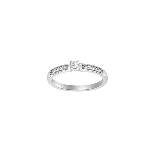 HEART 14kt. hvidguldsring m/dia. 0.13ct W/SI - Urma.dk