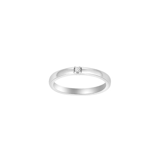 HEART 14kt. hvidguldsring m/dia. 1 x 0.03ct W/SI - Urma.dk