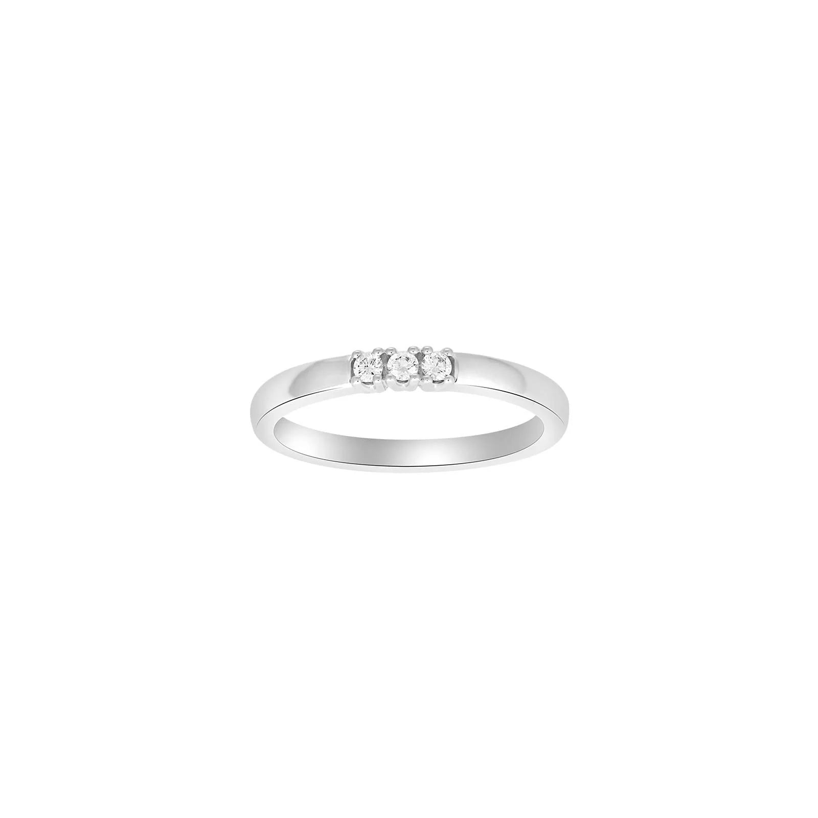 HEART 14kt. hvidguldsring m/dia. 3 x 0.03ct W/SI - Urma.dk