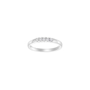 HEART 14kt. hvidguldsring m/dia. 5 x 0.03ct W/SI - Urma.dk