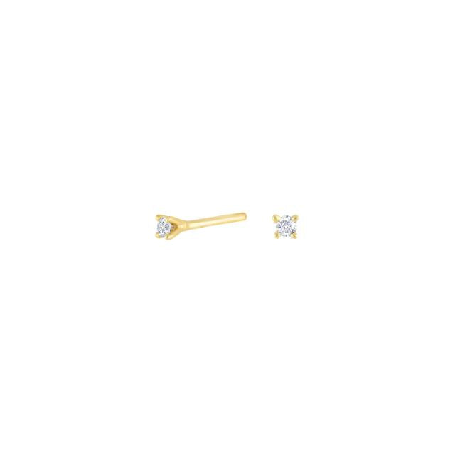 HEART 14kt. guldørestikker m/dia. 0.06ct W/SI