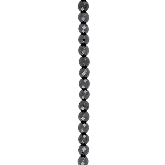 Hematit system - kæde facet. 8mm 45cm - Urma.dk