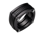 Herre stål ring m. sort pvd belægning (Black Bolt) - Urma.dk