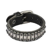 Herrearmbånd i læder med metalplader - Urma.dk