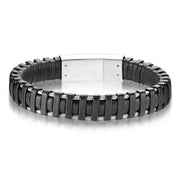 Herrearmbånd i læder med stål 20cm - Urma.dk