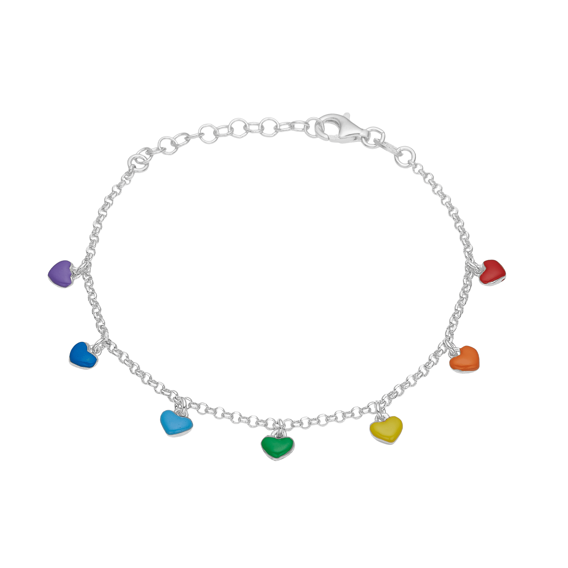 Hjerte regnbue armbånd sølv