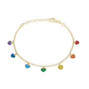 Hjerte regnbue armbånd forg sølv - Urma.dk