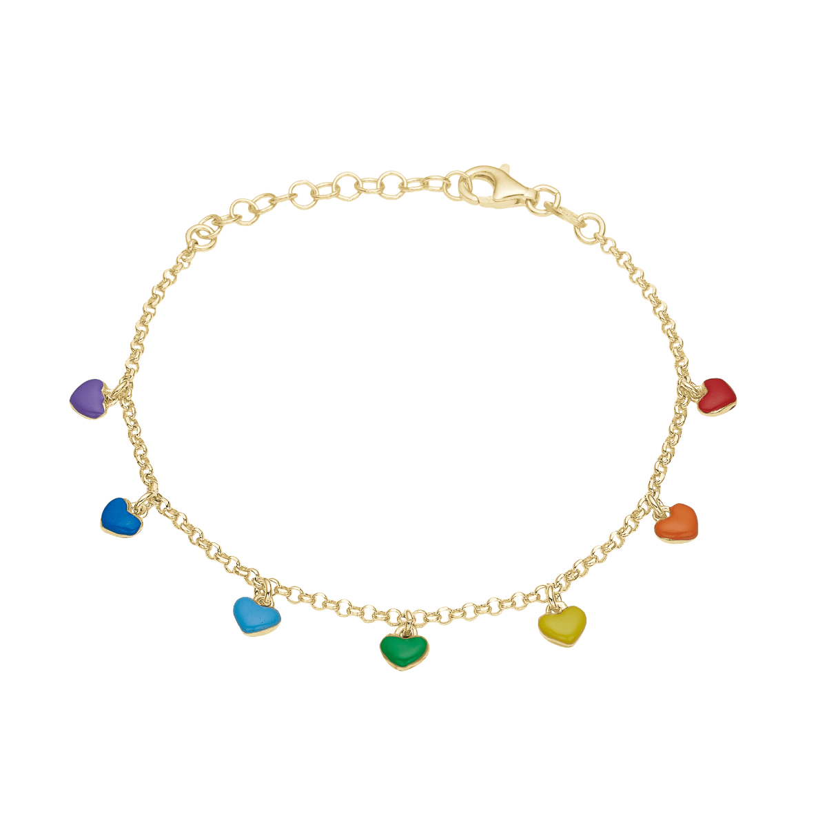 Hjerte regnbue armbånd forg sølv - Urma.dk