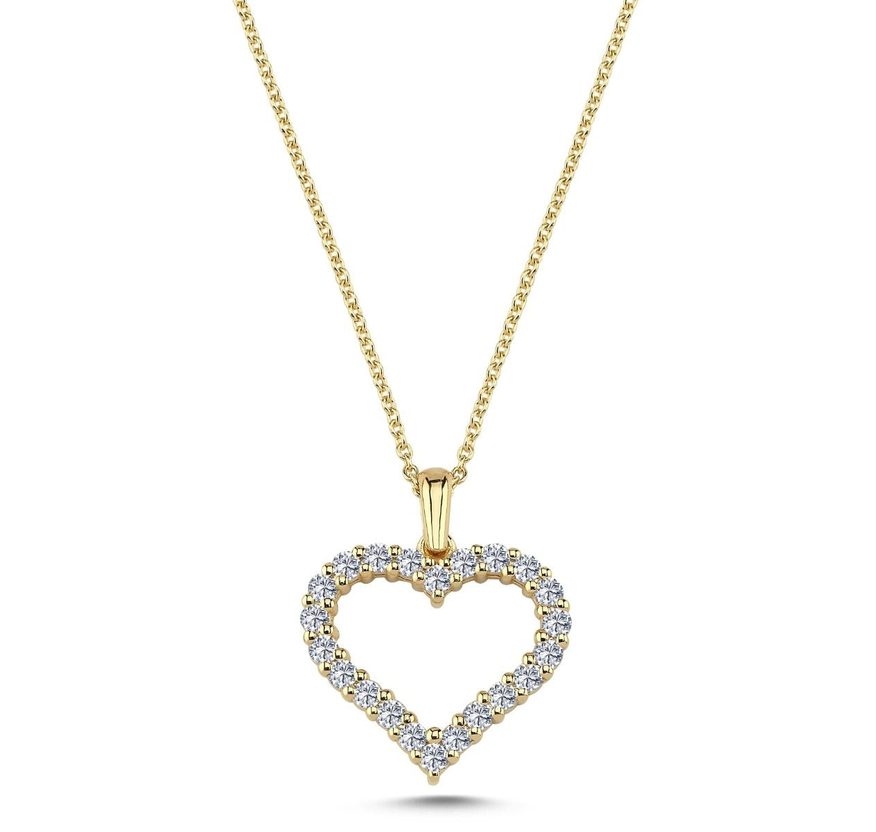 HJERTE VEDHÆNG I 14 KARAT GULD MED DIAMANTER - 0,66 CT W/SI