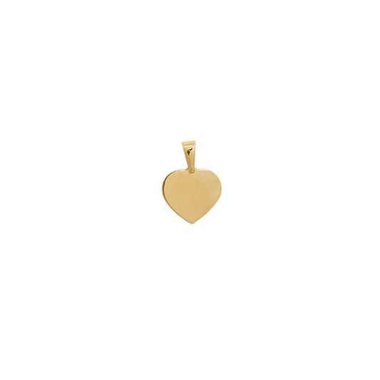 Hjerte vedhæng, flad, i 8 karat guld - 12 x 11 mm - Urma.dk