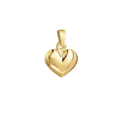 Hjerte vedhæng i 14 karat - 10,5 x 12 mm