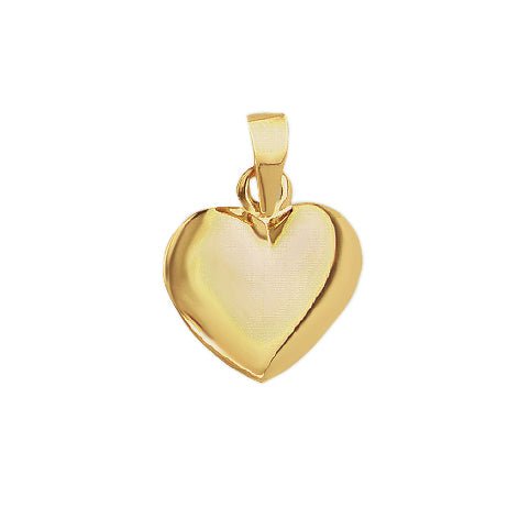 Hjerte vedhæng i 14 karat - 14 x 15,5 mm