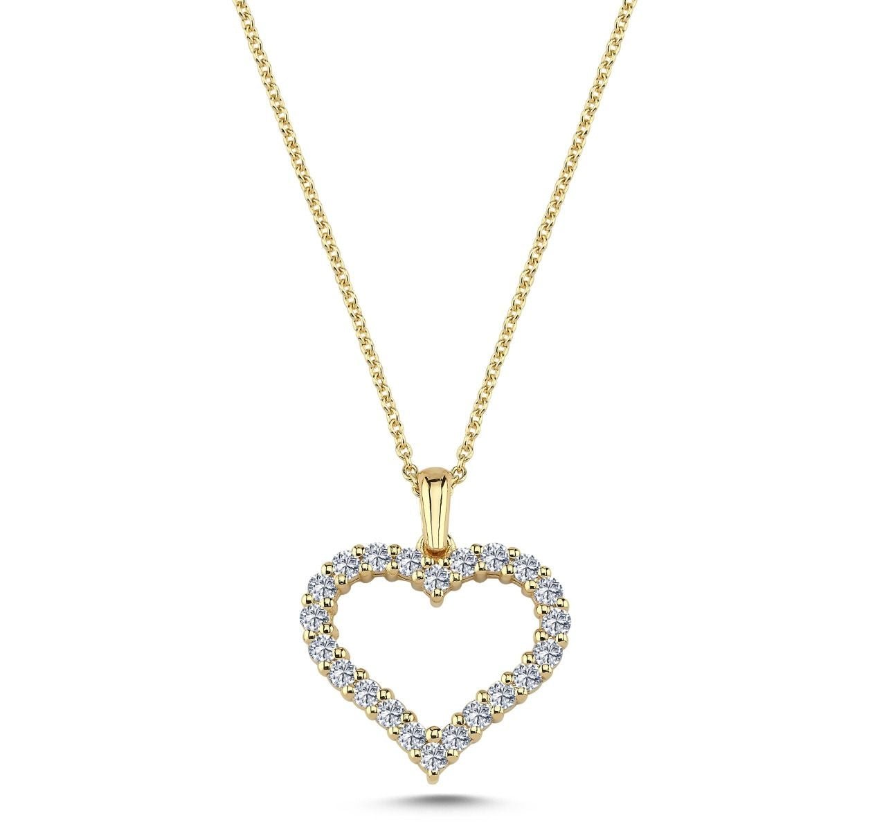 HJERTE VEDHÆNG I 14 KARAT GULD MED DIAMANTER - 0,66 CT W/SI - Urma.dk