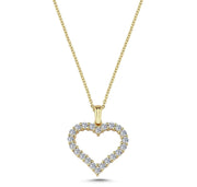 HJERTE VEDHÆNG I 14 KARAT GULD MED DIAMANTER - 0,66 CT W/SI - Urma.dk