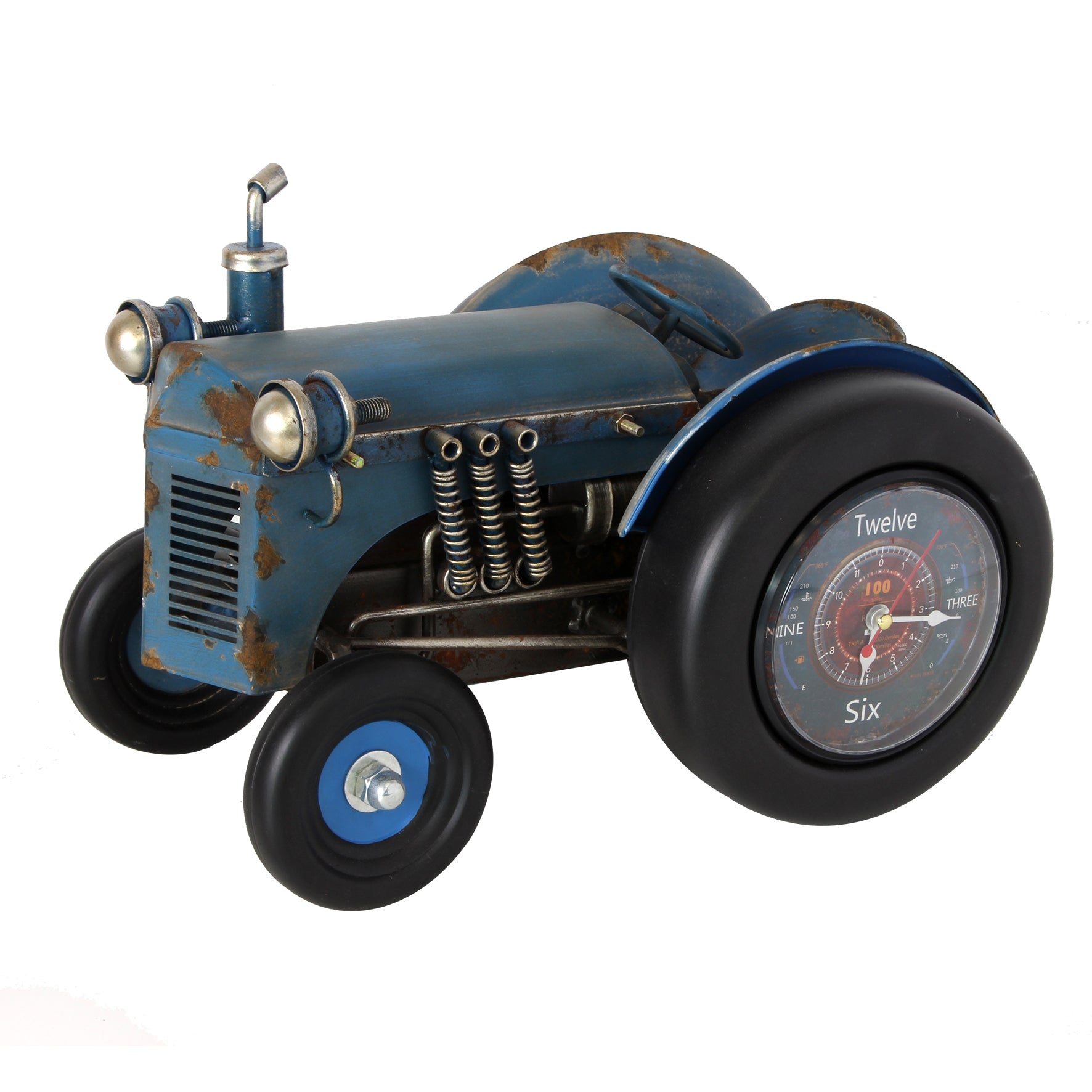 Miniature traktor med ur.