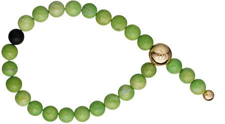 Imagine armbånd, Apple" green jaspis og 14 karat guld lås.